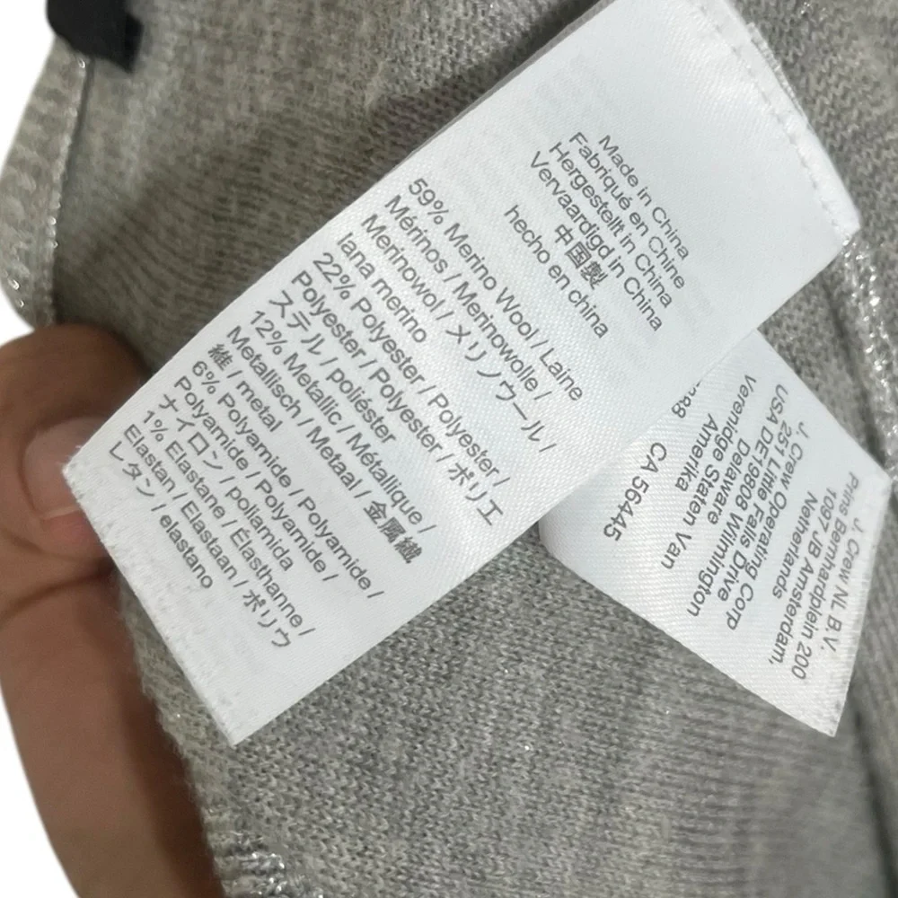 J.CREW Glitter Sparkle Merino Wool Sweater Silver Glitter Pants Joggers